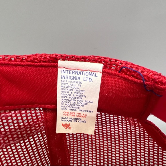 Vintage 3 Stripe Bi Lo Gas Hat Cap Red White Snap Back Trucker Mesh Foam - Picture 8 of 8